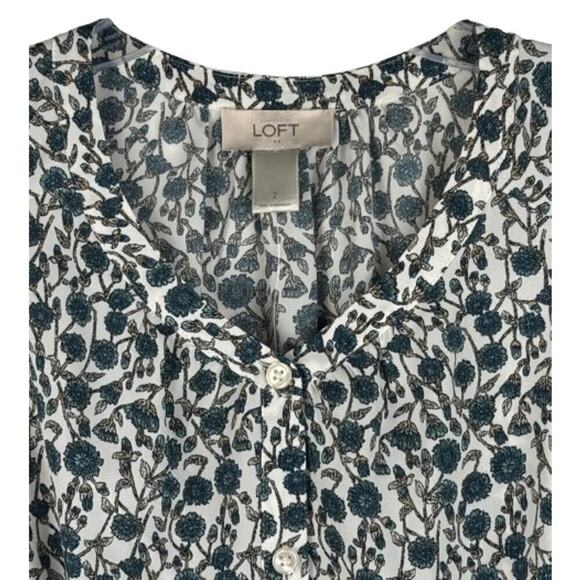 Ann Taylor Loft Floral Button Front‎ Sleeveless Side Pockets Slits Romper Size 2 - Picture 11 of 12